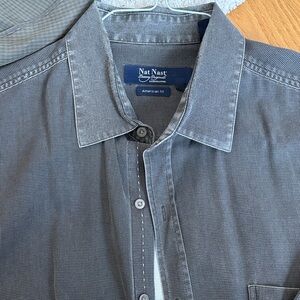Nat Nast Blue-Gray Button-Up Shirt